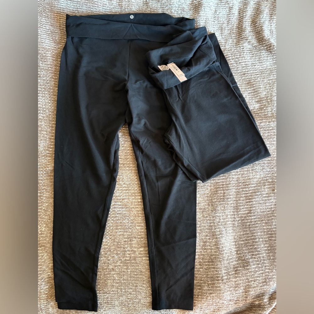 BRAND NEW WITH TAGS - Two Large Black Victoria’s Secret Foldover Yoga Leggings